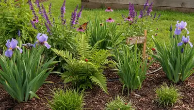 Organic landscape beds with natural mulch and native plants in Baton Rouge, LA by Chop Chop Landscaping
