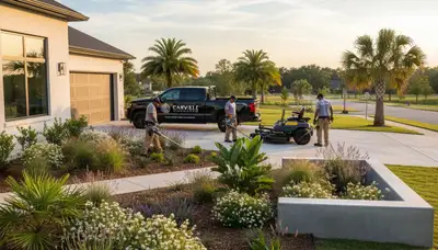 Landscaping crew serving Baton Rouge, LA with professional lawn care services