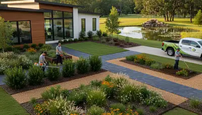 Landscaping crew serving Baton Rouge, LA with professional lawn maintenance and yard care