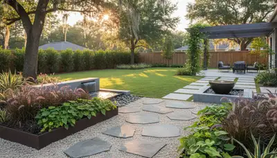 Landscape service team in Baton Rouge, LA providing professional lawn care for local properties