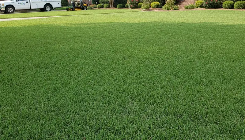 Lush green residential lawn in Baton Rouge, LA maintained by professional lawn care and landscaping experts