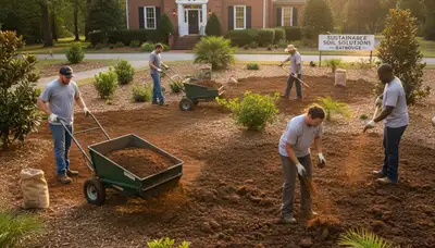 Organic soil amendment and compost application by Baton Rouge landscapers improving lawn health